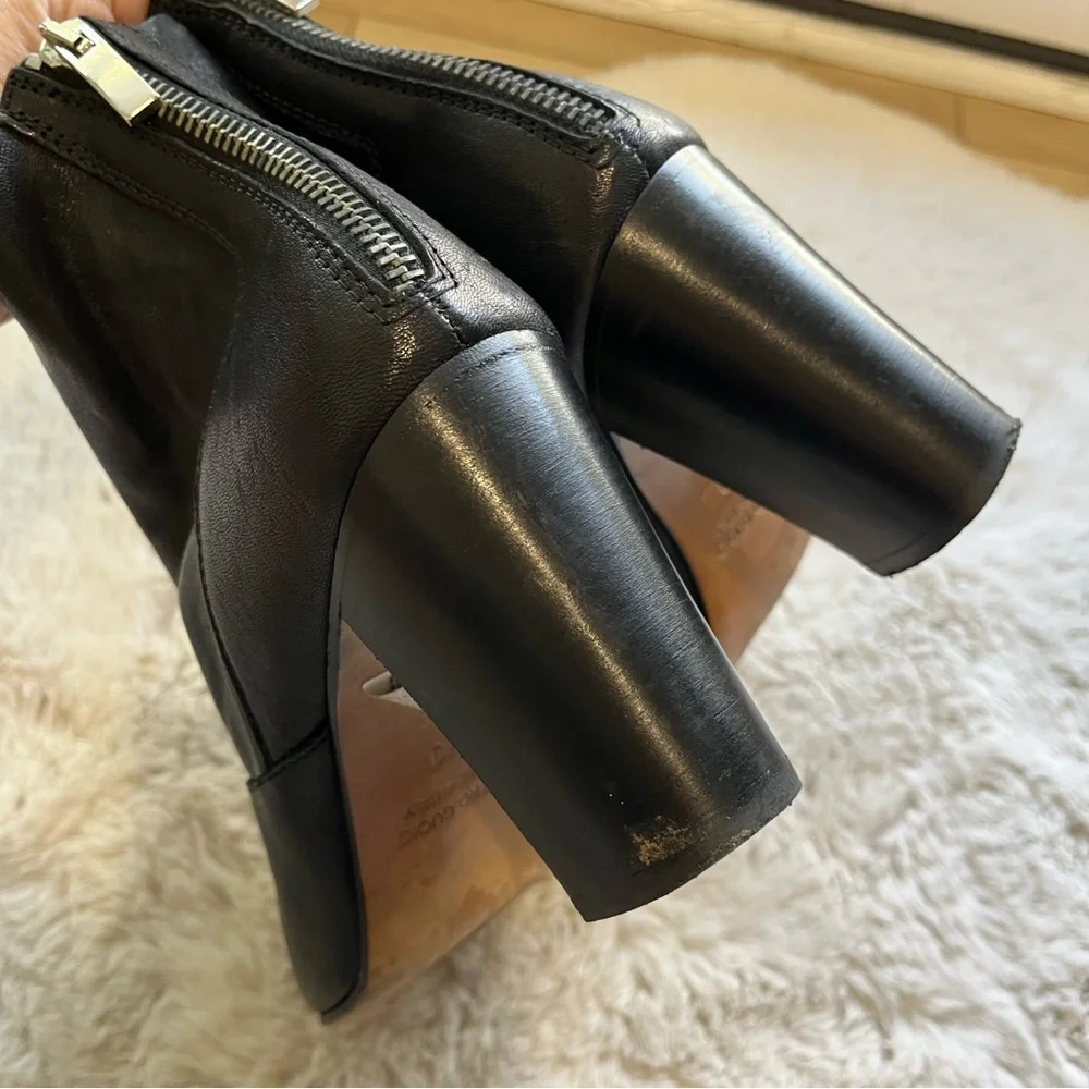 Cordani Black Peep Toe Ankle Booties